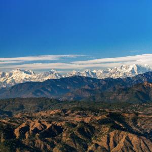 Aerial View Of Chaukhamba Peaks and Garhwal Himalayas